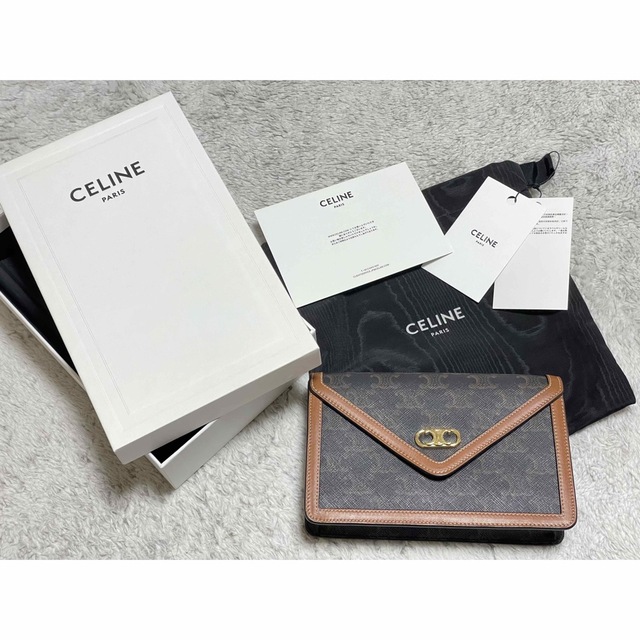 レディースCELINE セリーヌ マイヨン トリオンフ チェーン ウォレット