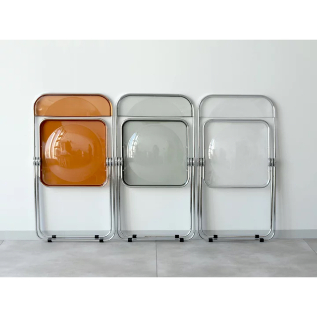 最初の 新品 2脚セットCASTELLI PLIA クリアチェア 折り畳み椅子