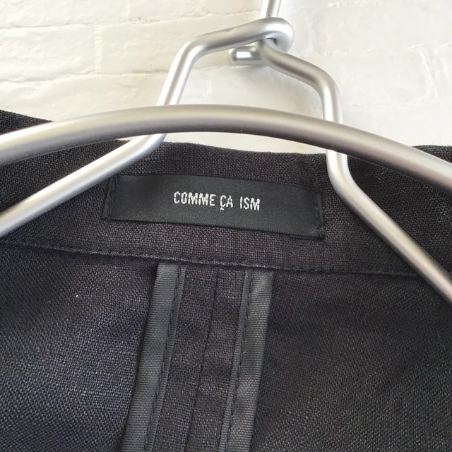 COMME CA ISM(コムサイズム)の@【M】コムサイズム 麻 テーラードジャケット 黒 レディースのジャケット/アウター(テーラードジャケット)の商品写真