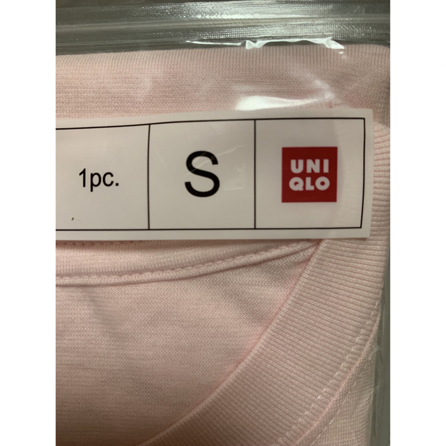 UNIQLO(ユニクロ)のUNIQLO ユニクロ　クルーネックT S 未開封 Tシャツ　ピンク　無地　半袖 メンズのトップス(Tシャツ/カットソー(半袖/袖なし))の商品写真