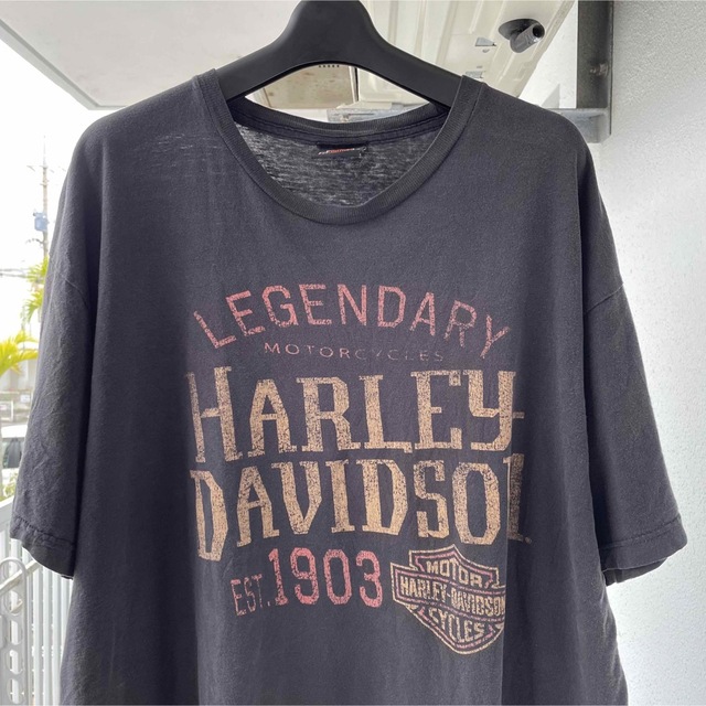 Harley Davidson(ハーレーダビッドソン)の希少★ヴィンテージ★ ハーレーダビッドソン プリントTシャツ ブラック L メンズのトップス(Tシャツ/カットソー(半袖/袖なし))の商品写真