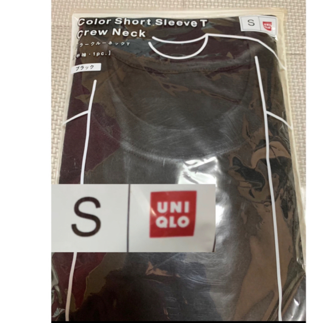 UNIQLO(ユニクロ)のUNIQLO ユニクロ　カラーショートスリーブTシャツ　S 黒　ブラック　未開封 メンズのトップス(Tシャツ/カットソー(半袖/袖なし))の商品写真