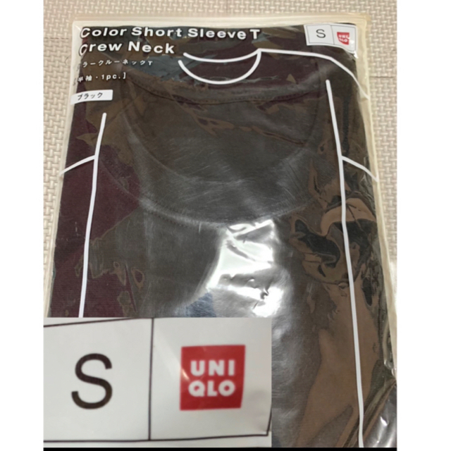 UNIQLO(ユニクロ)のUNIQLO ユニクロ　カラーショートスリーブTシャツ　S 黒　ブラック　未開封 メンズのトップス(Tシャツ/カットソー(半袖/袖なし))の商品写真