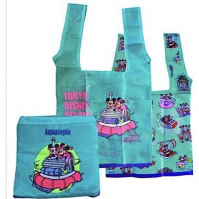 Disney(ディズニー)のディズニーランド　カプセルトイ　エコバッグ　緑 レディースのバッグ(エコバッグ)の商品写真