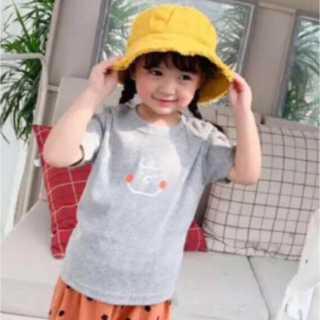 SALE 子供服 スマイル Tシャツ グレー 110cm 2枚セット 即購入OK キッズ/ベビー/マタニティのキッズ服女の子用(90cm~)(Tシャツ/カットソー)の商品写真