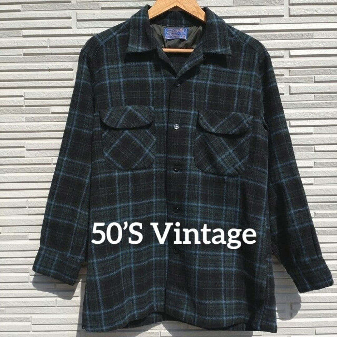 【50´S Vintage・PENDLETON】WOOL CHECK SHIRT