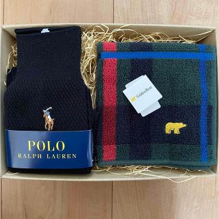 ポロラルフローレン(POLO RALPH LAUREN)の新品未使用POLO靴下☆GoldenBearタオルハンカチセット(ソックス)