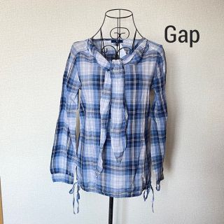 ギャップ(GAP)の【新品・タグ付】Gap ギャップ　チェック柄　コットン　ボウタイブラウス(シャツ/ブラウス(長袖/七分))