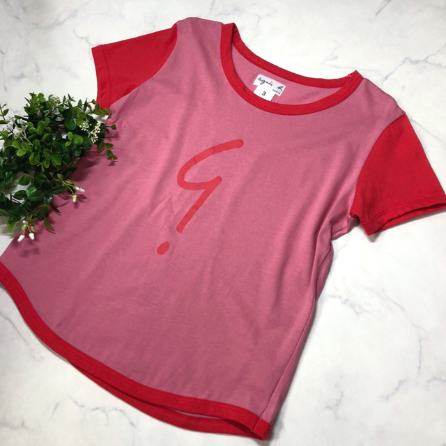 agnes b.(アニエスベー)のagnes b.アニエスベーポワンディロニーのピンクのTシャツL レディースのトップス(Tシャツ(半袖/袖なし))の商品写真