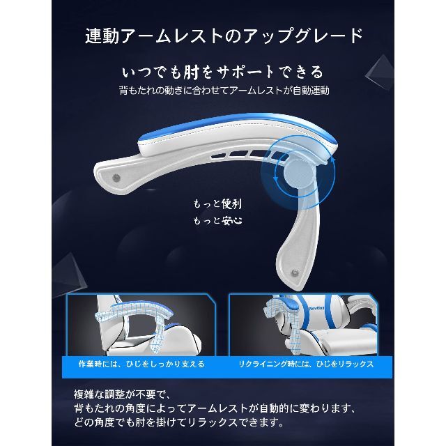 【色: 青と白】NewBoy ゲーミングチェア オフィスチェア ゲーム用チェア