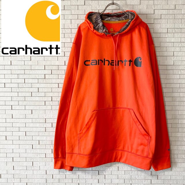 【超希少】carhartt カーハート　ゆるだぼパーカー　XL　オレンジ 　美品