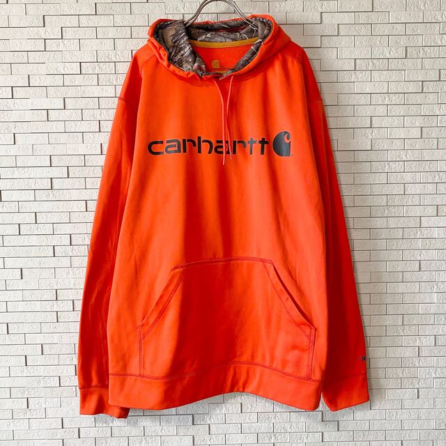 carhartt(カーハート)の【超希少】carhartt カーハート　ゆるだぼパーカー　XL　オレンジ 　美品 メンズのトップス(パーカー)の商品写真