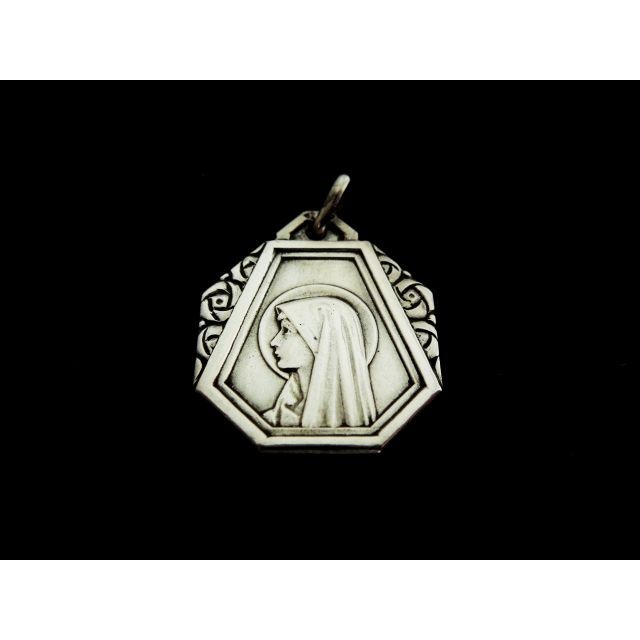 フランス　シルバーメダイ　純銀　聖母マリア レディースのアクセサリー(ネックレス)の商品写真