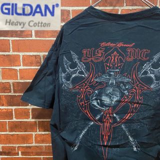 ギルタン(GILDAN)のK123 GILDAN 古着 バッグプリントTシャツ ブラックT ギルダン(Tシャツ/カットソー(半袖/袖なし))