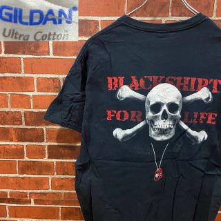 ギルタン(GILDAN)のK128 GILDAN バッグプリントTシャツ BLACKSHIRTS ブラック(Tシャツ/カットソー(半袖/袖なし))