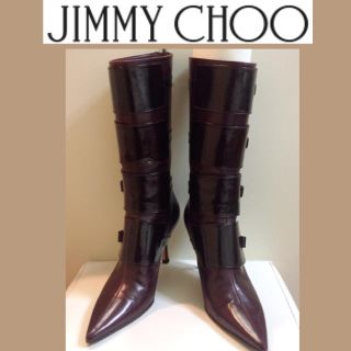 ジミーチュウ(JIMMY CHOO)のジミーチュウ♡ブラウンバーガンディ デザインミドルブーツ♡(ブーツ)