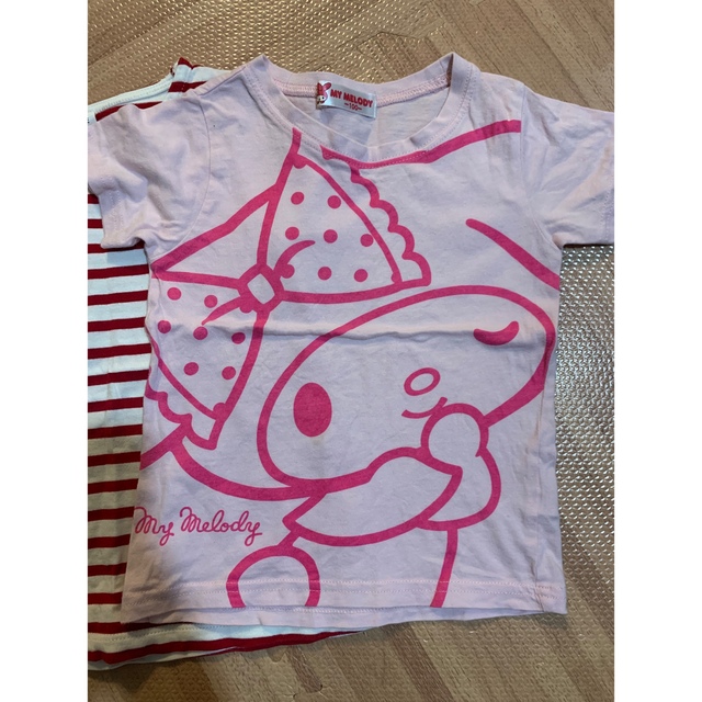 サンリオ(サンリオ)のマイメロディ　キッズ　Tシャツ　100 2枚セット　サンリオ　保育園　 キッズ/ベビー/マタニティのキッズ服女の子用(90cm~)(Tシャツ/カットソー)の商品写真