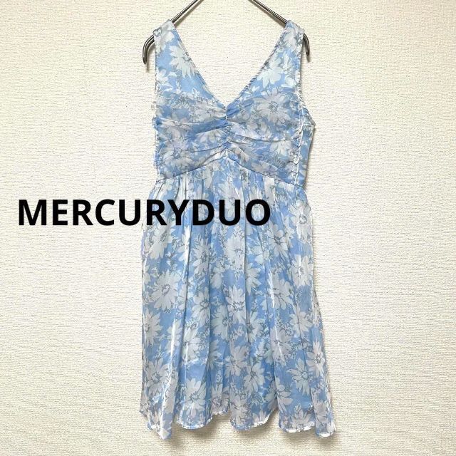 MERCURYDUO(マーキュリーデュオ)の2630 MERCURYDUO ミニワンピース チュニック 花柄 総柄 フレア レディースのワンピース(ミニワンピース)の商品写真