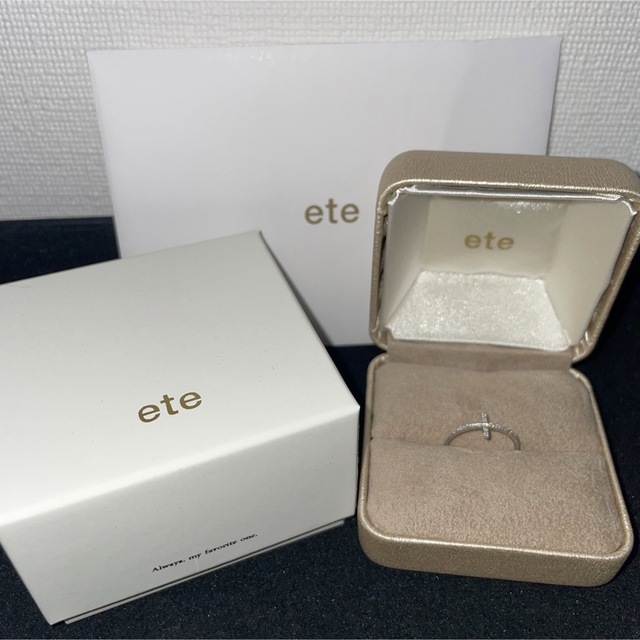 【値下げ】ete PT900 クロス ダイヤモンド リング  8号