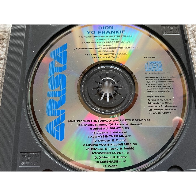ディオン　　　　　　　　【新品同様】【美品】米ARISTA原盤 エンタメ/ホビーのCD(ポップス/ロック(洋楽))の商品写真