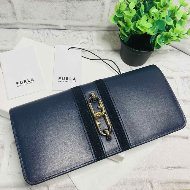 Furla - FURLA フルラ 長財布 財布 レザー 紺色 新品未使用品 青の通販