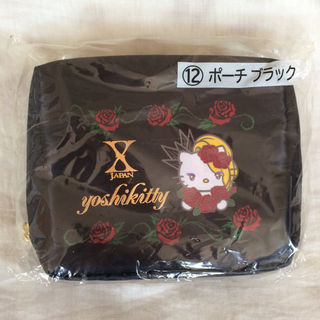 ハローキティ(ハローキティ)のyoshikitty  ポーチ　ブラック　ヨシキティ　キティ 小物入れ(ミュージシャン)