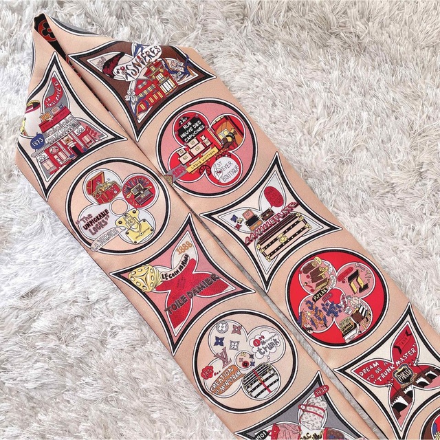 LOUIS VUITTON ルイヴィトン リボン スカーフ モノグラム 極美品 | www