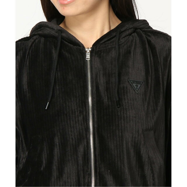 GUESS(ゲス)の【ブラック(BLK)】GUESS パーカー (W)Hooded Zip-Up レディースのトップス(パーカー)の商品写真