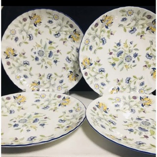 ミントン(MINTON)のミントン　ハドンホール  ブルー　クーププレート　大皿　4枚セット(食器)