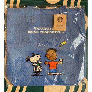 スターバックスコーヒー(Starbucks Coffee)のスターバックス　トートバッグ ブルー PEANUTS Franklin(トートバッグ)