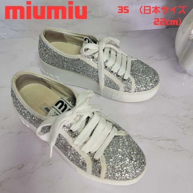 MIU MIU 　ミュウミュウ　シルバースパンコール 35