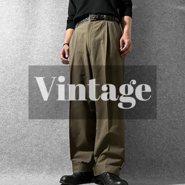 ART VINTAGE(アートヴィンテージ)の【vintage】80s ロケットタロン 千鳥柄 2タック ワイド スラックス メンズのパンツ(スラックス)の商品写真