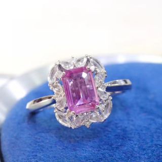 天然 非加熱パパラチアサファイア ダイヤ リング1.11ct k18 fの通販 by ...