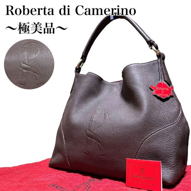 【極美品✨】ロベルタディカメリーノ レーネ トートバッグ シボ革 レザー 黒のサムネイル