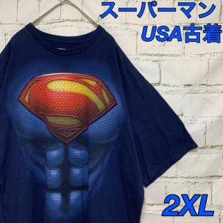 USA古着 SUPERMAN スーパーマン プリントTシャツ 2XL 半袖(Tシャツ/カットソー(半袖/袖なし))