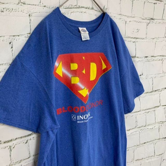 DELTA PRO WEIGHT 2XL ブルー　USA古着　Tシャツ　半袖 メンズのトップス(Tシャツ/カットソー(半袖/袖なし))の商品写真