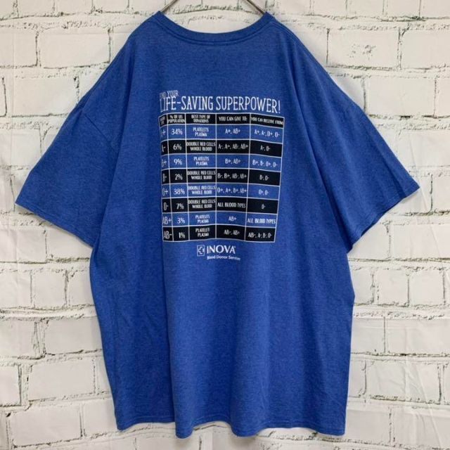 DELTA PRO WEIGHT 2XL ブルー　USA古着　Tシャツ　半袖 メンズのトップス(Tシャツ/カットソー(半袖/袖なし))の商品写真