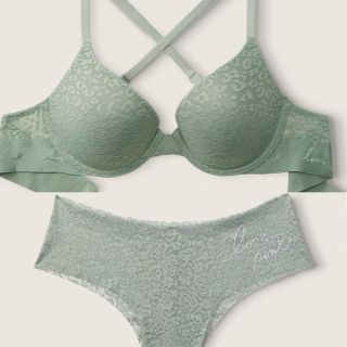 ヴィクトリアズシークレット(Victoria's Secret)のvictoria's secret PINK プッシュアップブラ&レースショーツ(ブラ&ショーツセット)