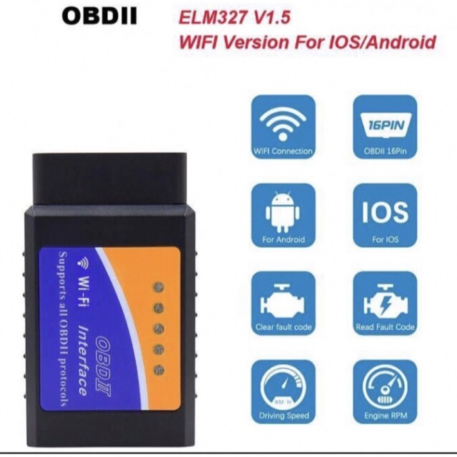 診断機 OBD2 wifi ELM327 自動車/バイクの自動車(メンテナンス用品)の商品写真