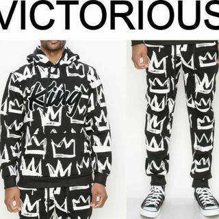 ヴィクトリアス(VICTORIOUS)のビクトリアス パーカー スウェットパンツ キングモノグラム セットアップM(セットアップ)