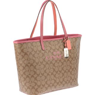 COACH - 新品!コーチ シグネチャー トートバッグ カーキ×ベリーの通販