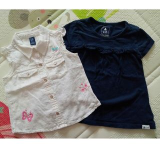 ギャップ(GAP)の95センチ　GAP　夏服　２点セット　ノースリーブ(Tシャツ/カットソー)