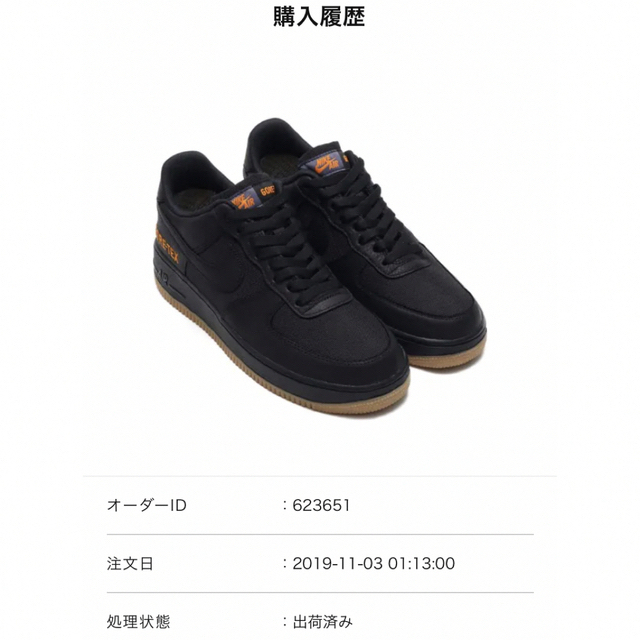 AIR FORCE 1 LOW GTX gore-tex  BLACK 26.0 3