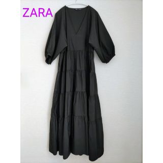 ザラ(ZARA)のZARA☆マキシ フレア ワンピース☆美品(ロングワンピース/マキシワンピース)