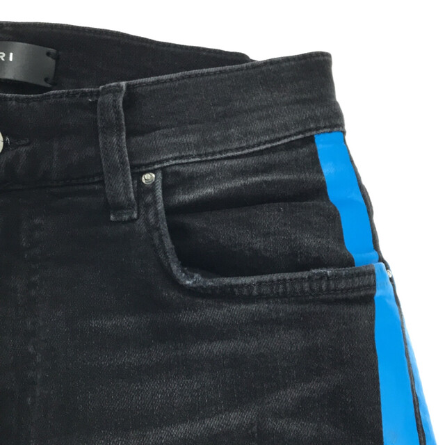 AMIRI アミリ BROKEN TRACK JEAN ブルーサイドライン クラッシュ加工
