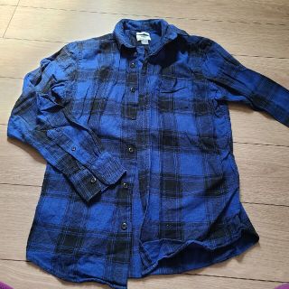 オールドネイビー(Old Navy)のオールドネイビー old navy チェックシャツ 青 XS S(Tシャツ/カットソー(半袖/袖なし))