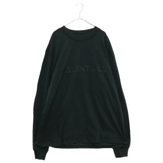 エッセンシャル(Essential)のESSENTIALS エッセンシャル Logo Long Sleeve T-Shirt フロント ラバー ロゴ ロングスリーブ ブラック カットソー ロンT(Tシャツ/カットソー(七分/長袖))