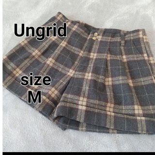 アングリッド(Ungrid)の春服コーデ Ungrid ショートパンツ Mサイズ チェック ウール ツータック(ショートパンツ)