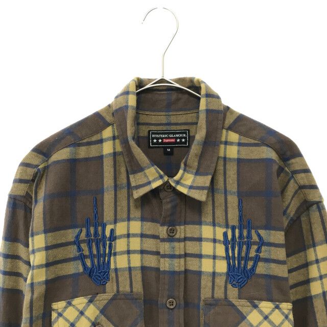 SUPREME シュプリーム ×HYSTERIC GLAMOUR 21SS Plaid Flannel Shirt ヒステリックグラマー フランネル チェックシャツ 長袖シャツ ブラウン
