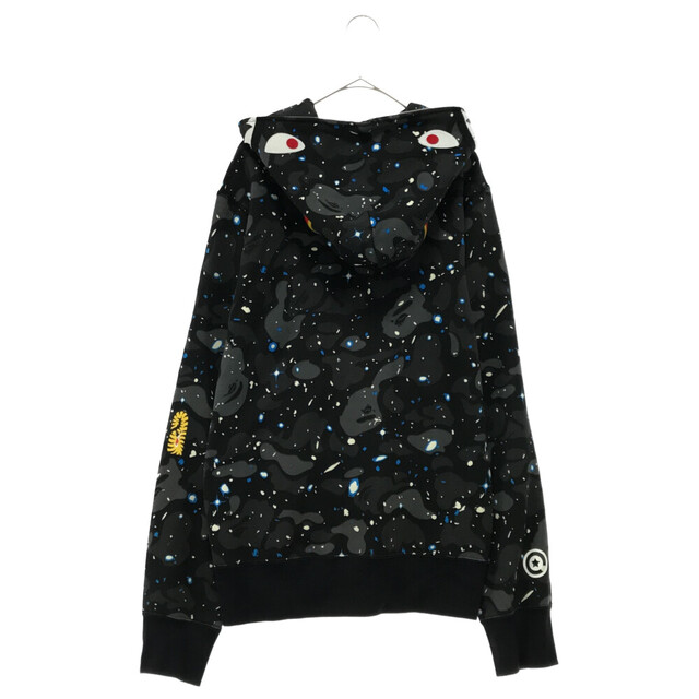 A BATHING APE(アベイシングエイプ)のA BATHING APE アベイシングエイプ Space Camo Shark Full Zip Parka 001ZPD301018X スペースカモ シャークパーカー フルジップパーカー ブラック/グレー メンズのトップス(パーカー)の商品写真